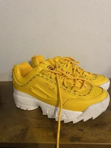FILA DISRUPTOR II X RAY TRACER YELLOW WHITE 5FM00650-704 WOMEN'S SHOES SIZE:6 - Picture 1 of 6