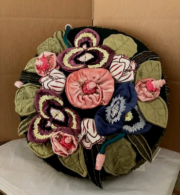 MACKENZIE-CHILDS MOONLIGHT GARDEN FLORAL PILLOW,NEW IN ORIGINAL WRAP - Image 1 of 2