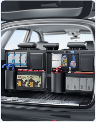 2 PCS Car Cargo Net Trunk Organizer Hanging Back Seat Storage Organizer Bag Foto 1 de 4