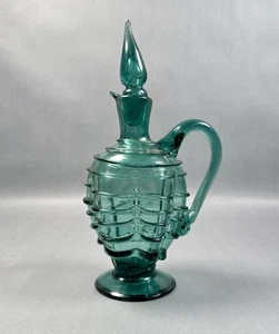 Vintage MCM Carafe Decanter  teal blue pitcher mcm - Picture 1 of 10