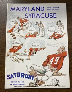 RARE Vintage 1955 NCAA Football Program Maryland vs Syracuse JIM BROWN - Picture 1 of 5