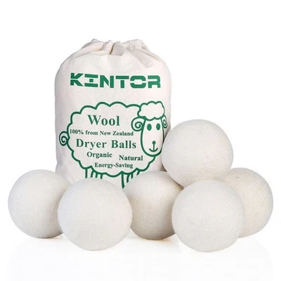 Wool Dryer Balls XL 6 Pack 2.95", 100% New Zealand Wool Organic Fabric Soften... - Image 1 of 4