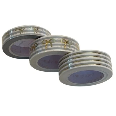Simply Gilded Bows & Stripe 3 Boutique Washi Tape  - Image 1 of 4