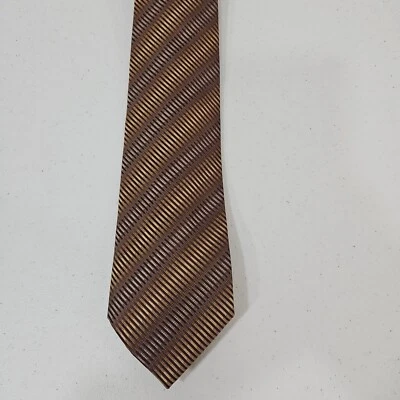Kenneth Cole Men Neck Tie Classic Brown Multicolor Red 57" Hand Made Silk - Image 1 of 4