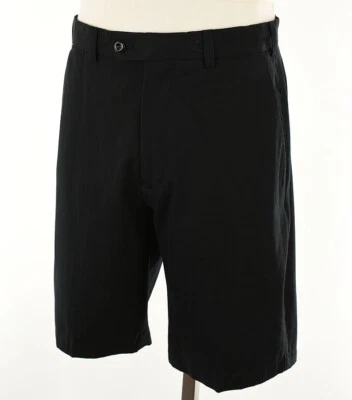 NAT NAST Mens Black Flat Front Cotton Silk Blend Twill Shorts 32 NWT - Image 1 of 2