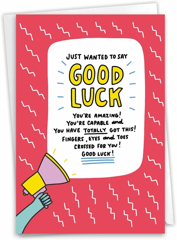 - Divertida tarjeta de felicitación de buena suerte con sobre de 5 X 7 pulgadas (1 tarjeta) tienes esta C Foto 1 de 4