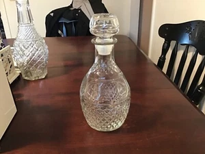 Vintage Crown Royal Liquor Decanter Sealed Stopper Cut Glass Rare Unused 10"X 5" - Picture 1 of 3