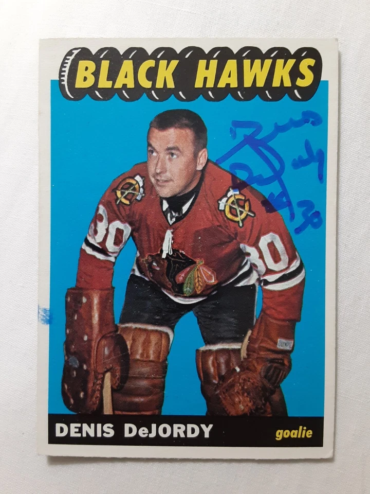 ☆SIGNED☆ 1965-66 Topps #113 Denis Dejordy EX/EX+ - Image 1 of 4