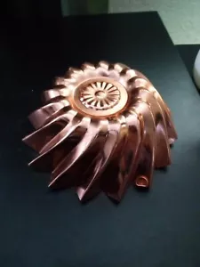 vintage copper color wound fluted aluminum 8" gelatin mold small mold - Picture 1 of 2