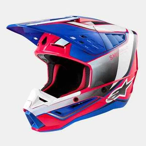 ALPINESTARS Helmet M5 Supertech Motocross Enduro ATV All Sizes Blue Red White - Picture 1 of 12