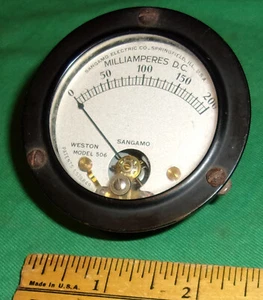 WESTON 506 PANEL METER - DC Milliamperes 0-200mA Clean! Working! (Sangamo Elec.) - Picture 1 of 7