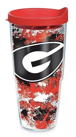 Georgia Bulldogs 24oz Tervis Tumbler with Lid-Made In USA-New Cover