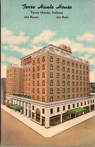 TERRE HAUTE HOUSE Indiana IN unused linen Postcard - Picture 1 of 2