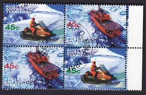 AAT Australian Antarctic Territory SKIDOO SKI-DOO Ship Transport CTO Block of 4 - Picture 1 of 1