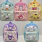 Kuromi My Melody Cinnamoroll PU Backpack Pom Pom Purin Pochacco Kids Schoolbag
