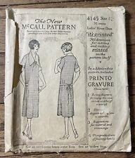 1920s McCall Pattern #4145 House Dress Size 42 Short Sleeves