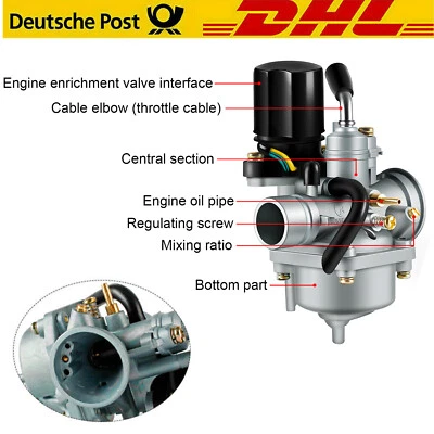 Vergaser 18,5mm mit E-Choke CPI,2Takt,Hussar,Minarelli,Popcorn,Oliver,Generic - Bild 1 von 4