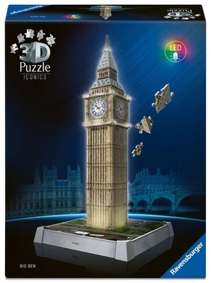 BIG BEN monumento 3D PUZZLE senza colla RAVENSBURGER luminoso 235 PEZZI età 8+ - Immagine 1 di 4