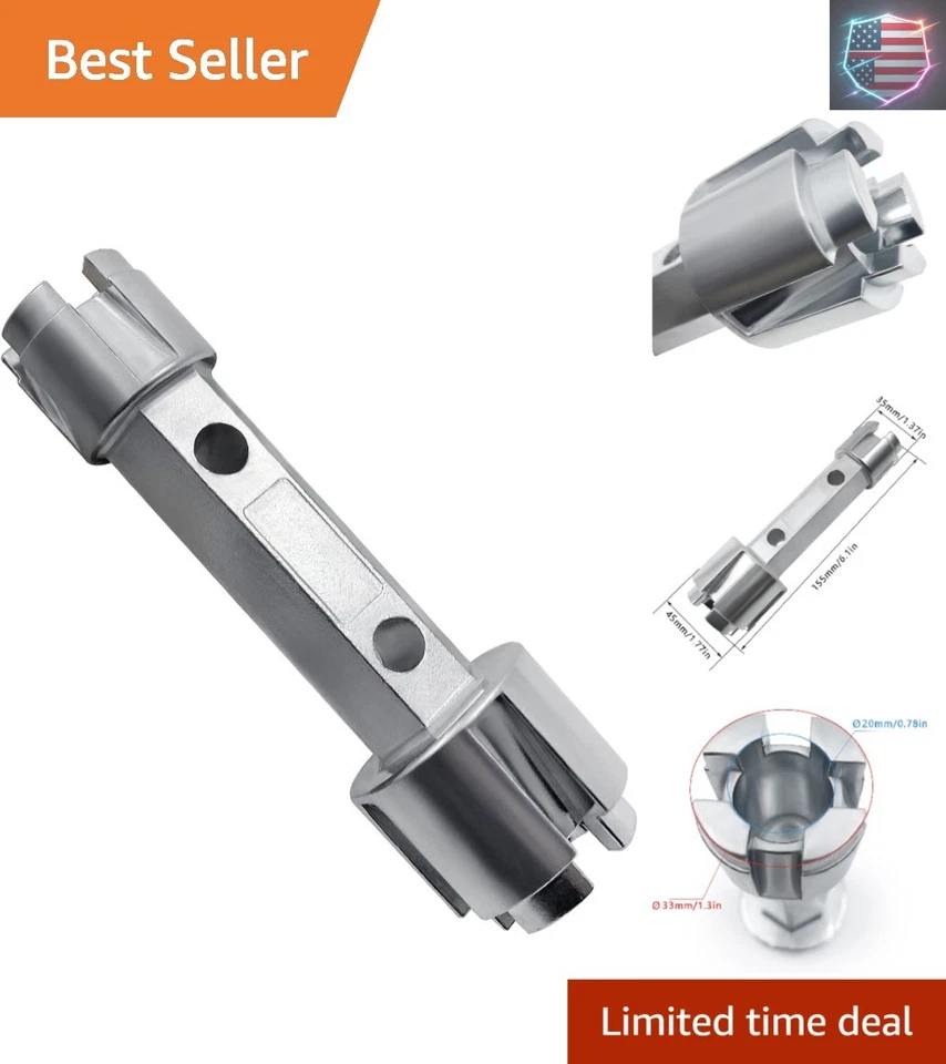 Llave removedora de drenaje de bañera de aleación de zinc duradera - diseño versátil de 6,1 pulgadas Foto 1 de 4