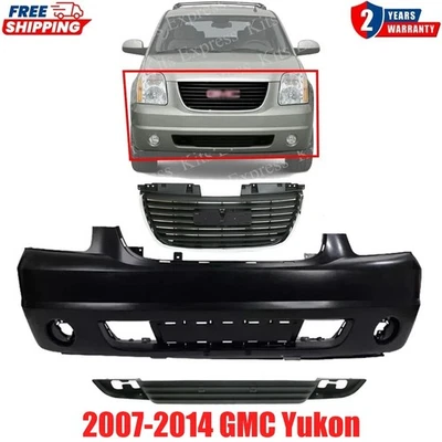 Front Bumper Cover Primed & Grille Assembly Kit For 2007-2014 GMC Yukon - Image 1 of 4