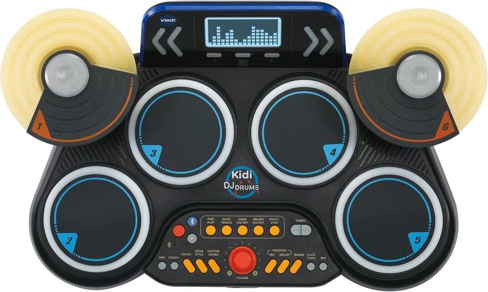 Vtech Kidi DJ Drums Light-Up Electronic Drum Kit for Kids with 4 Drums 2 Cymb