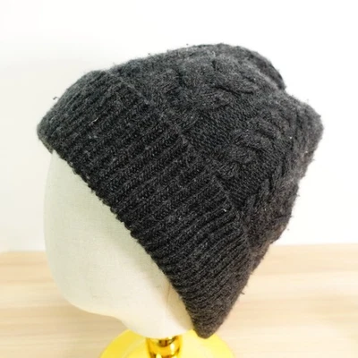 Gorro Ralph Lauren cashmere carvão preto robusto malha Apres esqui luxo M G - Imagem 1 de 4