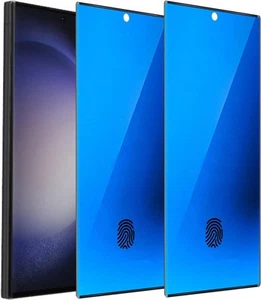2 Pack Anti-Blue Privacy Tempered Glass for Samsung Galaxy S24 Ultra Blue - Picture 1 of 6