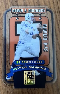 2000 DONRUSS ELITE DOWN & DISTANCE PEYTON MANNING ACETATE DIE CUT INSERT - Picture 1 of 2