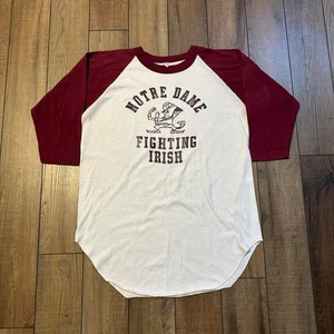 Vintage 70s 80s notre dame fighting Irish raglan baseball tee XL - Picture 1 of 7