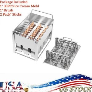 30 PCS Ice Cream Molds Stainless Steel Pop Lolly Popsicle Stick Holder Mold - Picture 1 of 20