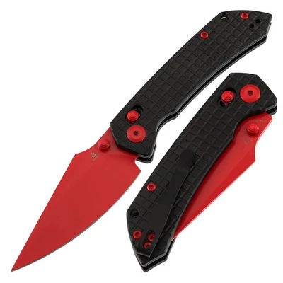 Cuchillo EDC Tenable Fenrir Barra Transversal Bloqueo Rojo Hoja Nitro-V Negro Aluminio Frag Foto 1 de 4