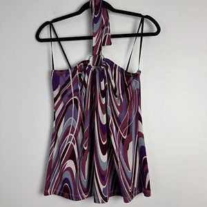 Vintage Y2K Halter Top Tube Retro HIppie Rhinstone Neck tie Womens Medium NEW - Picture 1 of 8