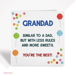 Personalised Funny Fathers Day Card For Grandad From Grandson or Granddaughter - Picture 1 of 7