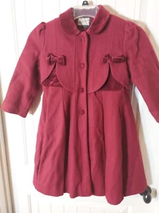 Mädchen Rothschild Burgunderrot Kleid Trenchcoat 6X - Bild 1 von 15