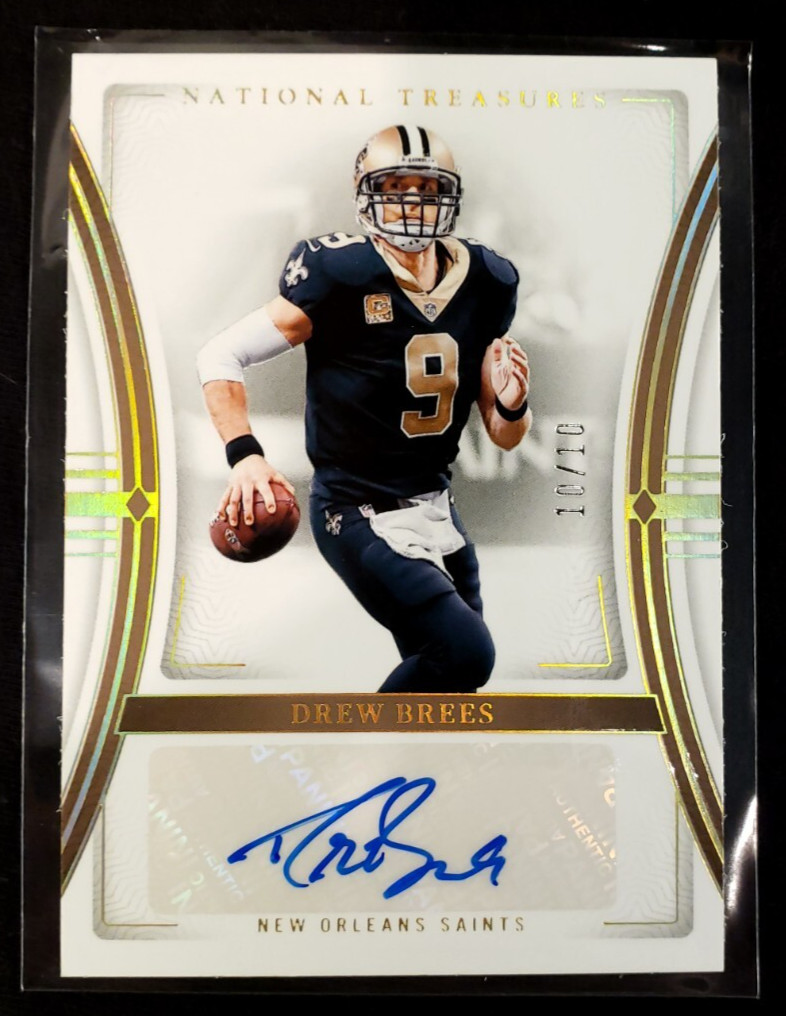 Panini Drew Brees Autographed Football Sports Trading Cards