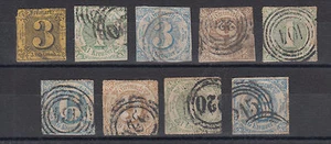 North German Confederation Sc 7/66 used 1852-66 issues, 9 diff w/ faults - Picture 1 of 1