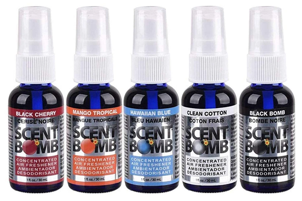 Scent Bomb 100% Concentrated Air Freshener Car/Home Spray MIXED PACK 5