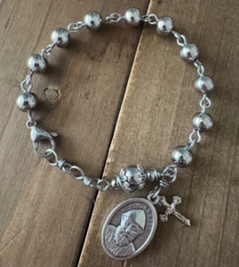 Rosary Bracelet, St. Charbel Stainless Steel Beads Rosary, Handmade - Picture 1 of 5