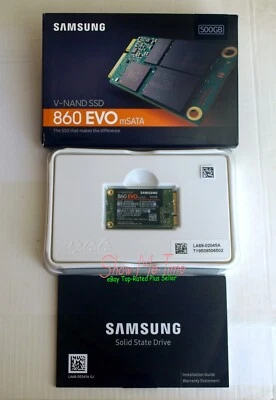 Samsung 860 EVO mSATA 500GB SSD (MZ-M6E500) V-NAND 6Gb/s 1.8" Box & Papers - Image 1 of 4