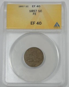1857 Flying Eagle Cent CERTIFIED ANACS EF 40 1c - Picture 1 of 4