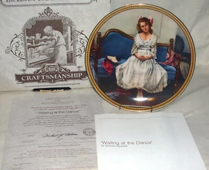 1983 Rockwell's Rediscovered Women Plate WAITING AT THE DANCE, COA  NRFB - Picture 1 of 5