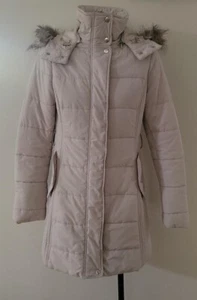 Witchery Beige Puffer Jacket Size XS with Removable Hood - Picture 1 of 8