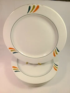 Lot of 6 Plates White Porcelain Oneida Briana / Rego Collection 10 1/4in w Color - Picture 1 of 4