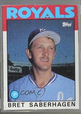 1986 Topps Wax Box Bottom Bret Saberhagen #O