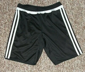 "A*" ADIDAS MEDIUM MIDNIGHT BLACK with white stripes shorts - Picture 1 of 1