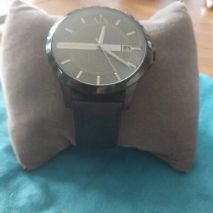 Armani Exchange Date Men’s Watch AX2133 Blue Face Steel Leather Strap RRP £178 - Picture 1 of 5