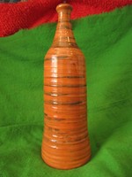 Vintage Stoneware ceramic Bottle Vase Scandinavia Sweden autor signed 10 inches