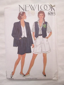 New Look 6093 Vtg Simplicity Misses Jacket Waistcoat Shorts Pattern 8-12 UC FF - Picture 1 of 4