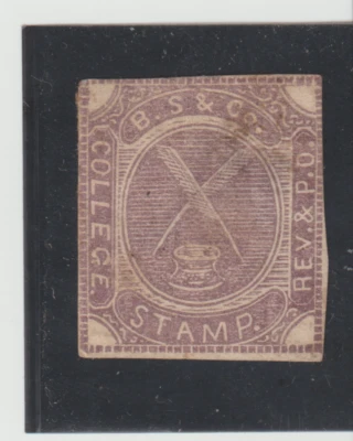 B.S. Sello universitario & Co. XF, como nuevo HH. Drummond Cat. # BS3, CV $100,00. Foto 1 de 2