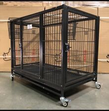 🔴 Heavy duty Dog Kennel Crate Cage With Front & Side Doors, Tray & Casters 🐶🐶